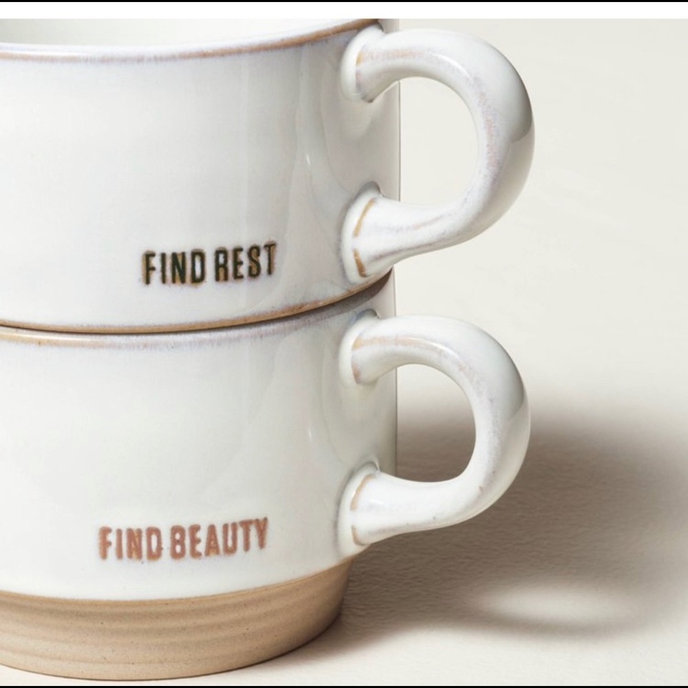 Hearth & Hand Stackable Mugs+Find Beauty+Rest+10oz - Picture 3 of 5
